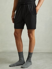 Reiss Black Denver Denver Drawstring-Waist Jersey Shorts - Image 3 of 6