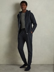 Reiss Navy Callum Cotton-Blend Jersey Joggers - Image 1 of 6