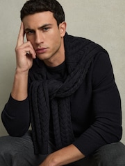 Reiss Navy Vince Wool Argyle Crew-Neck Jumper - Image 6 of 7