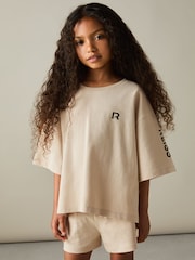 Reiss Stone Carly 9-13 yrs Cotton-Jersey T-shirt and Shorts Set - Image 1 of 5
