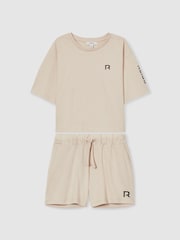 Reiss Stone Carly 9-13 yrs Cotton-Jersey T-shirt and Shorts Set - Image 2 of 5
