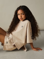 Reiss Stone Carly 9-13 yrs Cotton-Jersey T-shirt and Shorts Set - Image 4 of 5