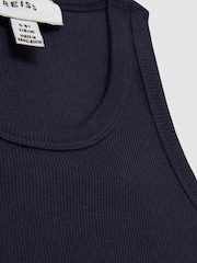 Reiss Navy Violet 9-13 yrs Cotton Blend Ribbed Vest - Image 4 of 4