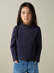 Azul marino - Top de cuello vuelto de algodón-jersey elástico Carey de Reiss - Imagen 3 de 4