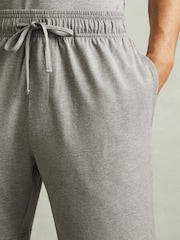 Reiss Grey Melange Denver Denver Drawstring-Waist Jersey Shorts - Image 4 of 6