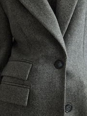Reiss Grey Amalia Petite Wool-Blend Longline Coat - Image 4 of 7