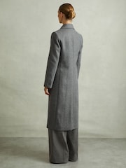 Reiss Grey Amalia Petite Wool-Blend Longline Coat - Image 5 of 7