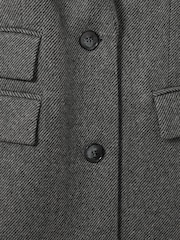 Reiss Grey Amalia Petite Wool-Blend Longline Coat - Image 6 of 7