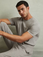 Reiss Grey Melange Bastil Tapered Stretch-Jersey Joggers - Image 3 of 6