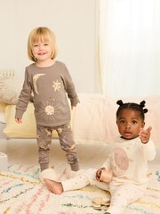 Pink/Grey Moon & Stars Pyjamas 2 Pack (9mths-8yrs) - Image 1 of 4