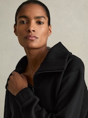 سويت شيرت جيرسيه بنصف سحّاب ورباط شدّ للحاشية Laney من Reiss - صورة 4 من 7