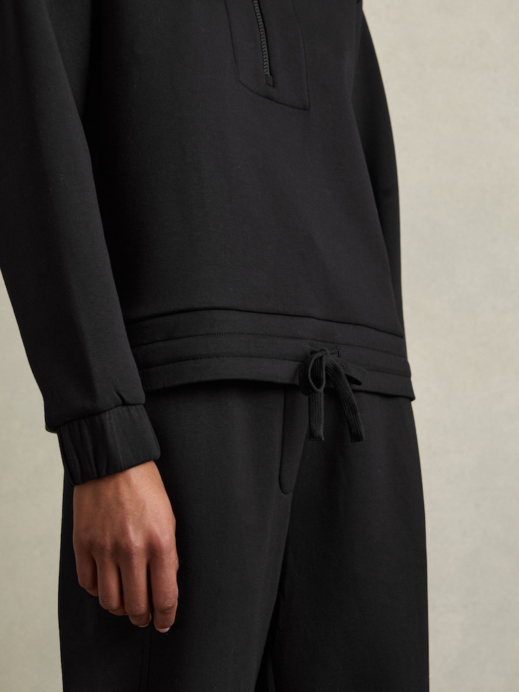 Reiss Laney Jersey Half-Zip Drawstring-Hem Sweatshirt - Image 5 of 7