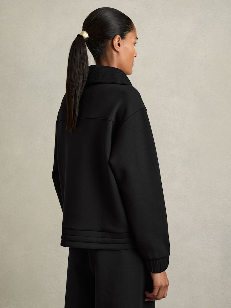 Reiss Laney Jersey Half-Zip Drawstring-Hem Sweatshirt - Image 6 of 7