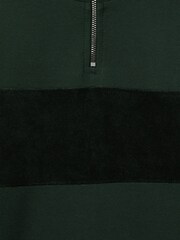 Reiss Emerald Green Selin 13-14 yrs Slim Fit Half-Zip Funnel Neck Velour Sweatshirt - Image 4 of 4