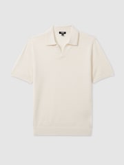 Reiss Snow White Duchie Merino Wool Open Collar Polo Shirt - Image 2 of 6
