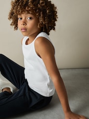 Reiss White Jaden 3 Pack 13-14 yrs Cotton Stretch Ribbed Vest 3 Pack - Image 3 of 4