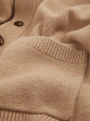 Kamelje rjav - Reiss Nimbus Wool-Blend Ridge-Seam pletena jopa - Slika 7 iz 7