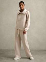 Reiss Laney Interlock Wide-Leg Drawstring Joggers - Bild 1 von 6