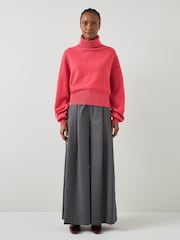 LK Bennett Isla Pink Firebrick Slouchy Drop Shoulder Cocoon Jumper - Bild 3 von 4