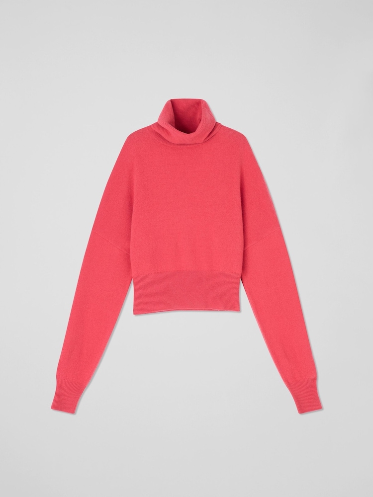 LK Bennett Isla Pink Firebrick Slouchy Drop Shoulder Cocoon Jumper - Bild 4 von 4