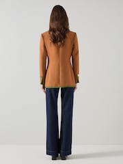 LK Bennett Cordelia Cognac Grosgrain Edged Brown Blazer - Image 2 of 3