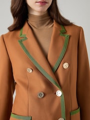 LK Bennett Cordelia Cognac Grosgrain Edged Brown Blazer - Image 3 of 3