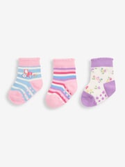 JoJo Maman Bébé Multi Tractor Socks 3 Pack - Image 1 of 1
