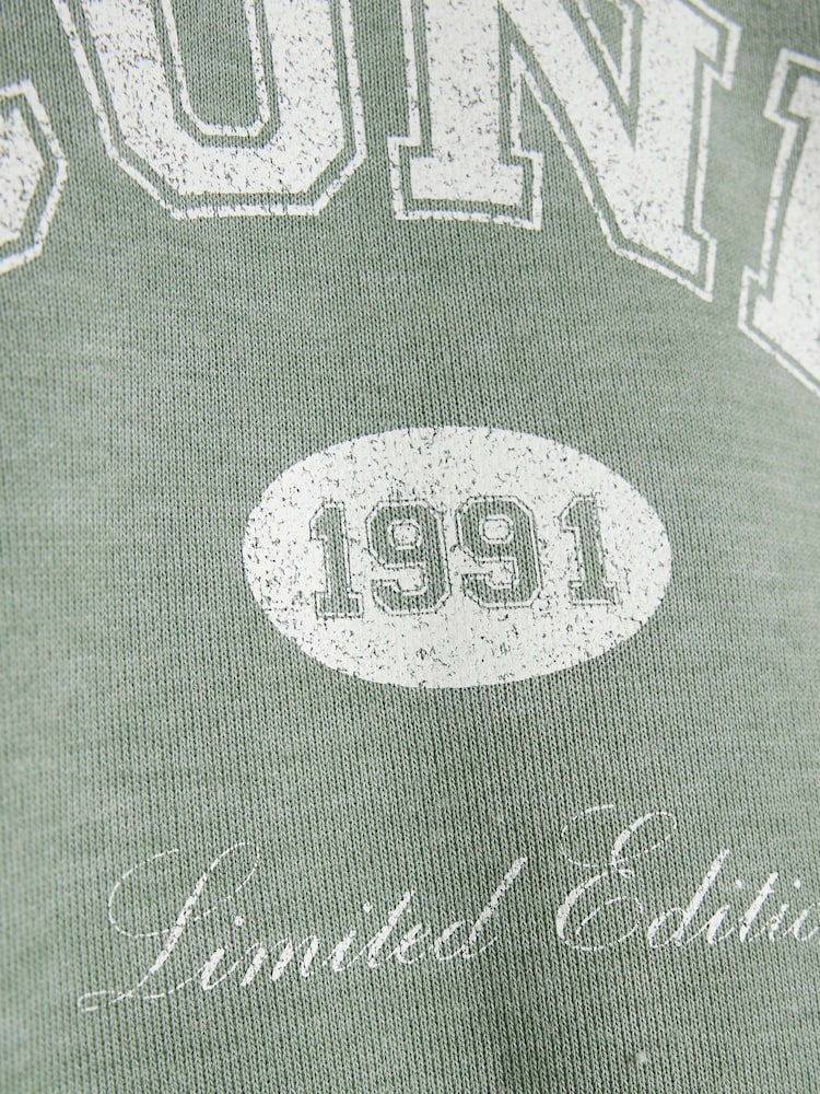River Island Green Girls Drenched Iconic 100% Cotton Sweatshirt and Joggers Set - Image 4 of 5