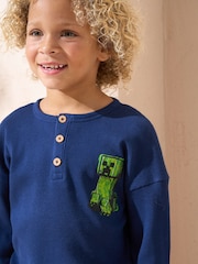 Angel & Rocket Minecraft Henleys Пижамный комплект из хлопка Plack Rib 100% - Изображение 2 из 3