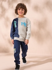 Angel & Rocket Blue Minecraft Washed Block 100% Cotton Sweatshirt - Image 2 of 6