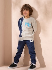 Angel & Rocket Blue Minecraft Washed Block 100% Cotton Sweatshirt - Image 3 of 6