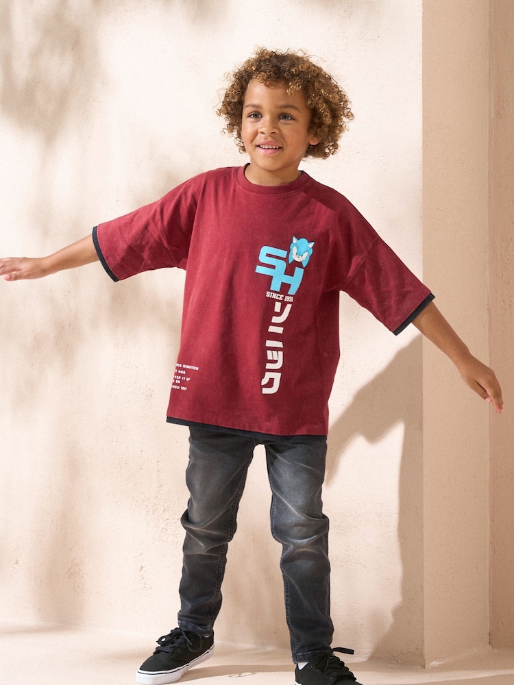 Angel & Rocket Red Sonic Washed Graphic 100% Cotton T-Shirt - Image 2 of 4