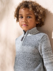 Angel & Rocket Grey Connor Ombre Funnel Neck Jumper - Image 2 of 3