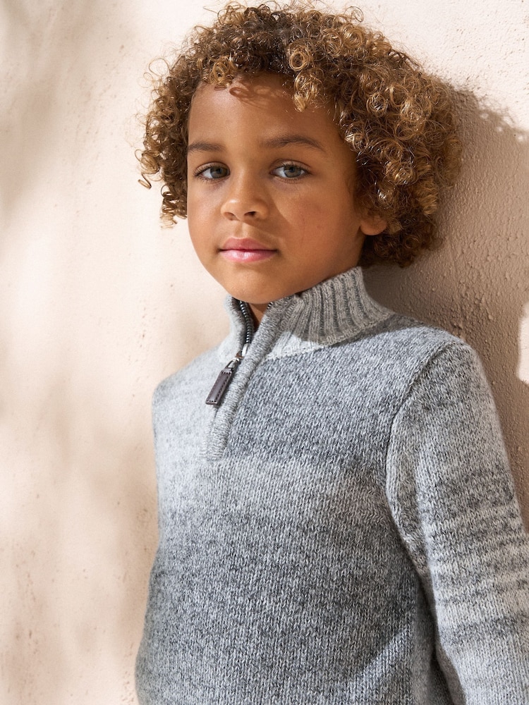 Angel & Rocket Grey Connor Ombre Funnel Neck Jumper - Image 2 of 3