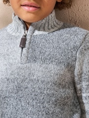 Angel & Rocket Grey Connor Ombre Funnel Neck Jumper - Image 3 of 3