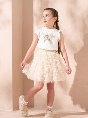 Angel & Rocket Cream Anya Butterfly Flutter Sleeve Top - Image 1 of 3