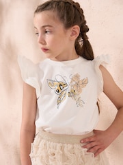 Angel & Rocket Cream Anya Butterfly Flutter Sleeve Top - Image 2 of 3