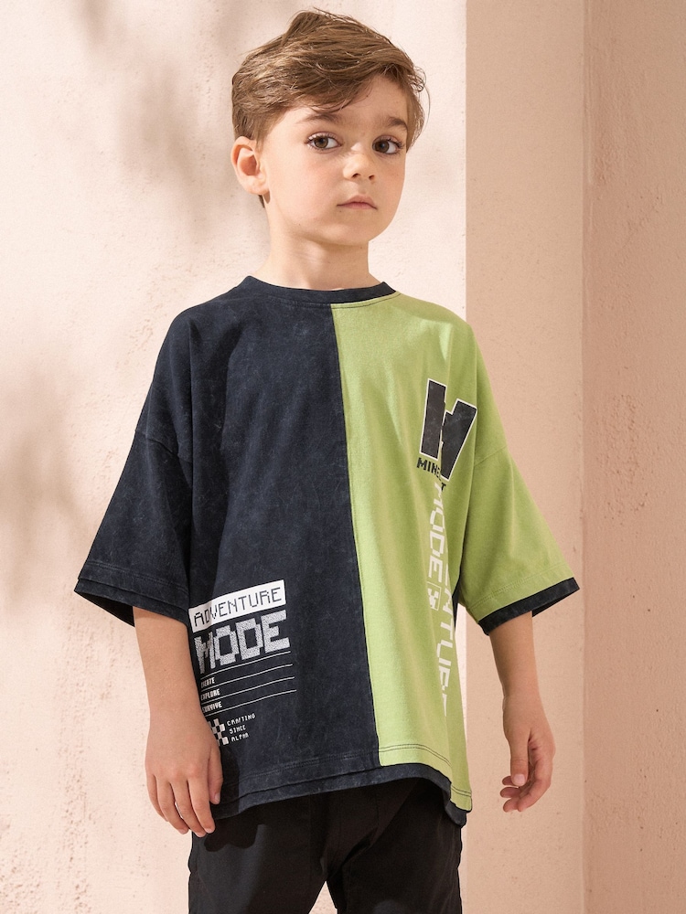 Camiseta Angel & Rocket Minecraft Colourblock Graphic 100% algodão - Imagem 1 de 1