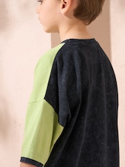 Angel & Rocket Black Minecraft Colourblock Graphic 100% Cotton T-Shirt - Image 6 of 6