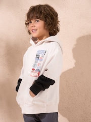 Angel & Rocket Cream Marvel Double Layered Effect 100% Cotton Hoodie - Image 2 of 5