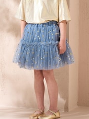 Angel & Rocket Blue Cora Mesh Tiered Skirt - Image 1 of 4