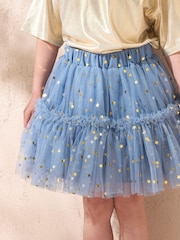 Angel & Rocket Blue Cora Mesh Tiered Skirt - Image 2 of 4