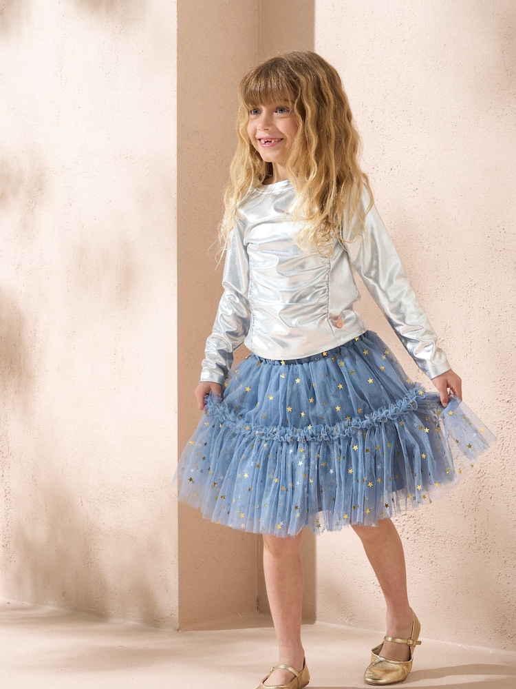 Angel & Rocket Blue Cora Mesh Tiered Skirt - Image 4 of 4