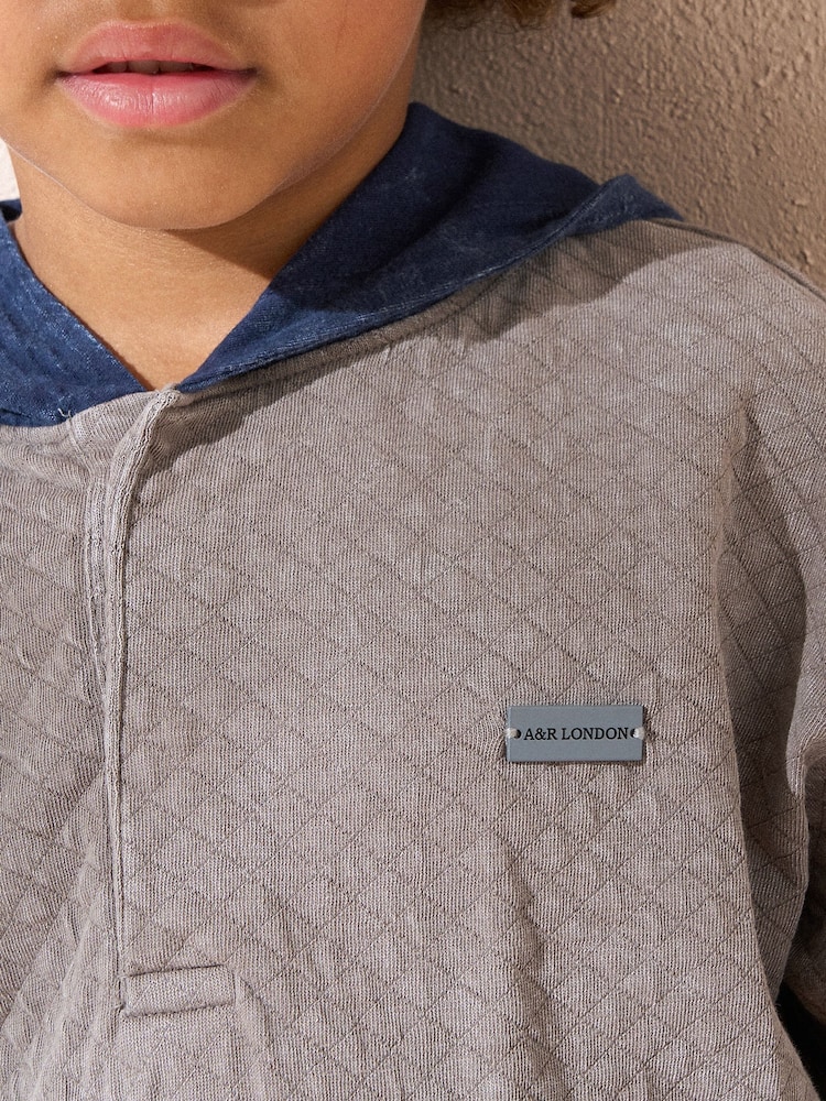 Angel & Rocket Grey Banksy Washed Textured Hoodie - Image 5 of 5