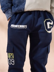 Angel & Rocket Blue Minecraft Woven Pocket Cargo 100% Cotton Joggers - Image 2 of 5
