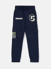 Angel & Rocket Blue Minecraft Woven Pocket Cargo 100% Cotton Joggers - Image 3 of 5