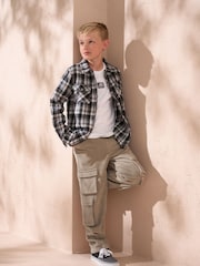 Angel & Rocket Black Black Hayden Brushed Check 100% Cotton Shacket - Image 4 of 5