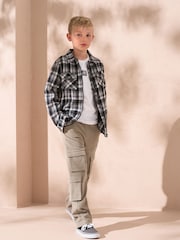 Angel & Rocket Black Black Hayden Brushed Check 100% Cotton Shacket - Image 5 of 5