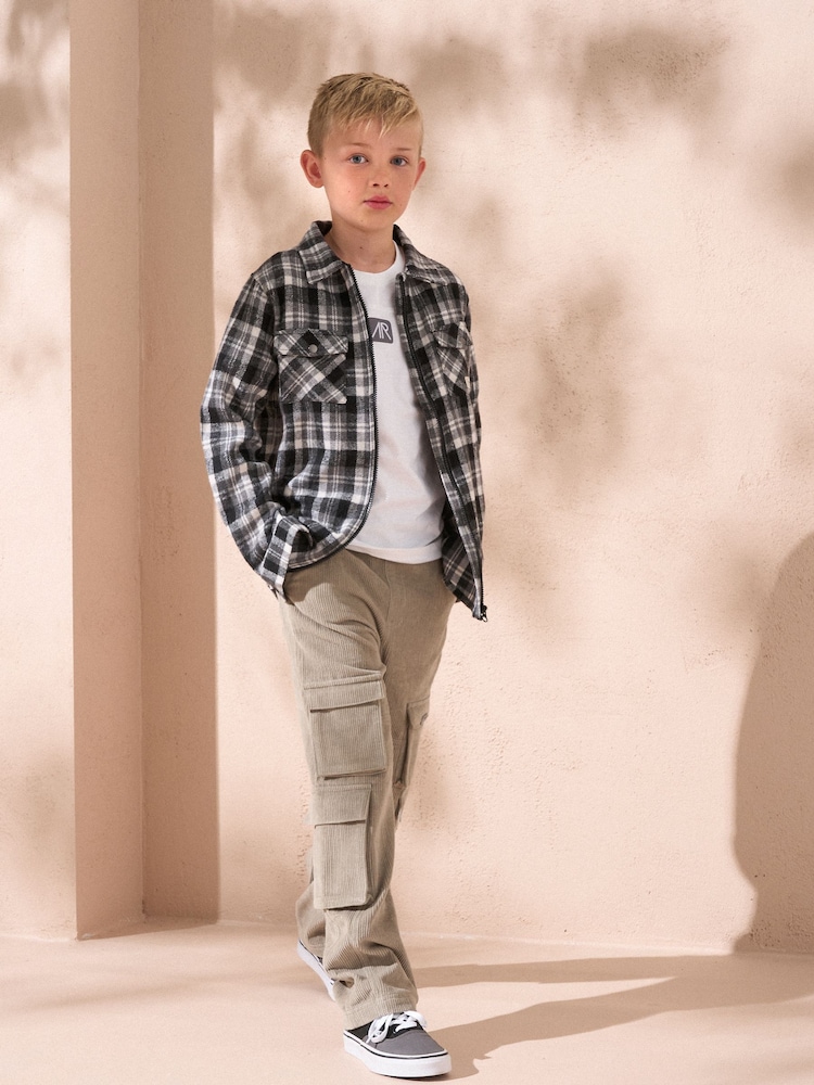 Angel & Rocket Black Black Hayden Brushed Check 100% Cotton Shacket - Image 5 of 5