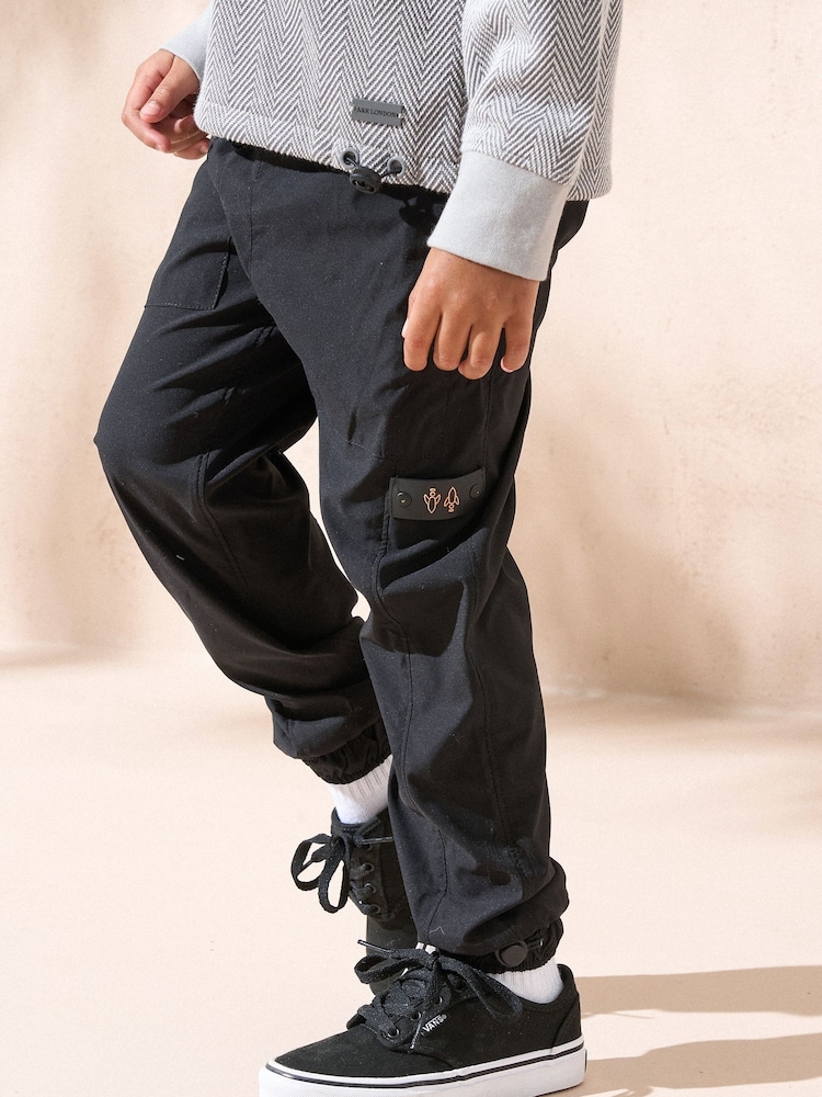 Angel & Rocket Black Clay Stretch Woven Joggers - Image 1 of 6 Angel & Rocket Black Clay Stretch Woven Joggers - Image 1 of 6